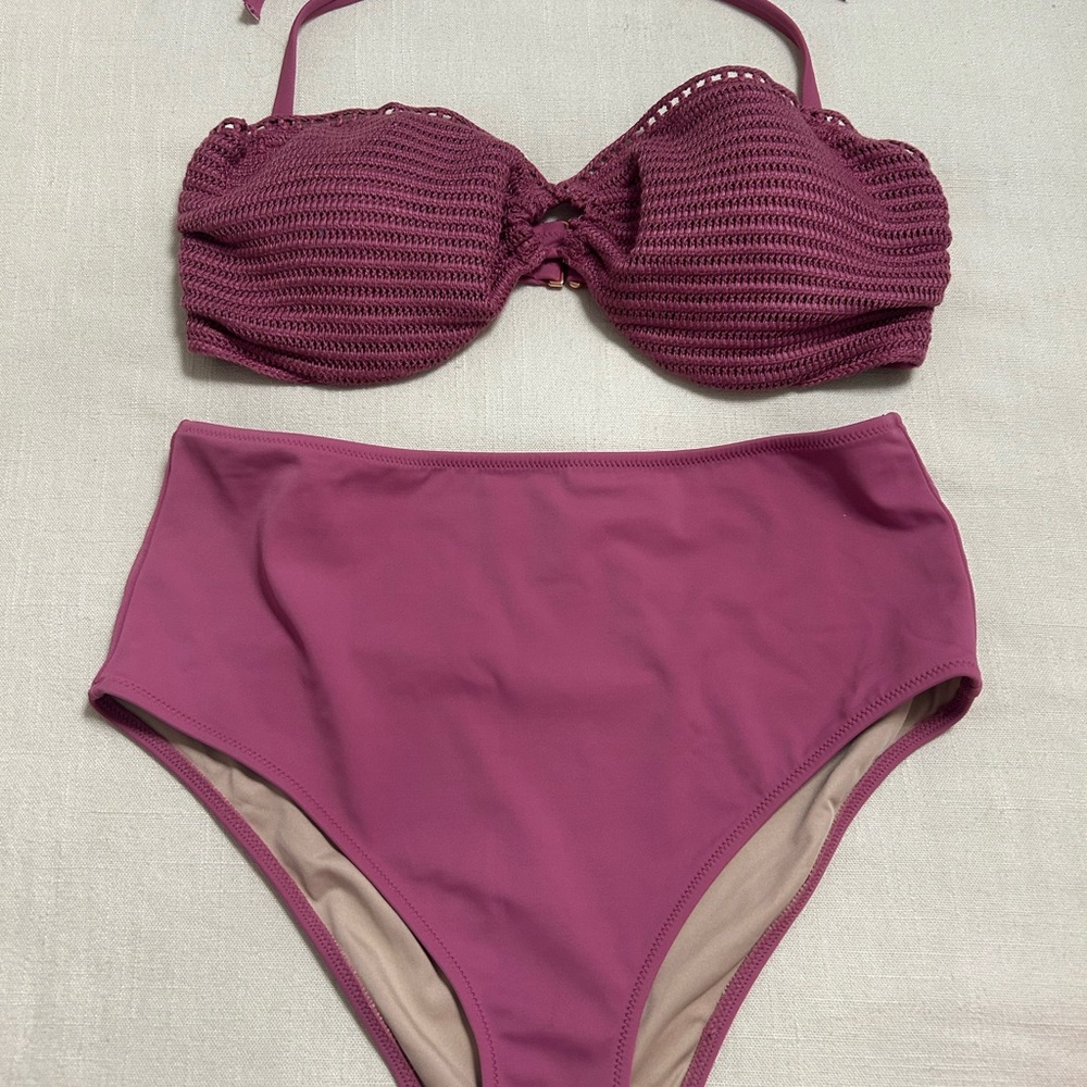 Shade & Shore Mauve Bikini Set Classic Swimwear